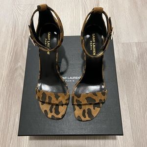 Saint Laurent Softy Africa Leo Heeled Sandals